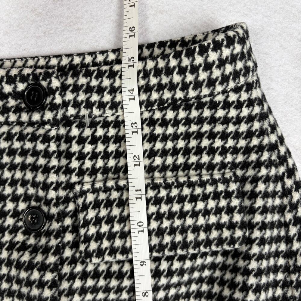 Forever 21 Houndstooth Mini Skirt Women's L Black Button Front Preppy Old Money - Picture 5 of 9